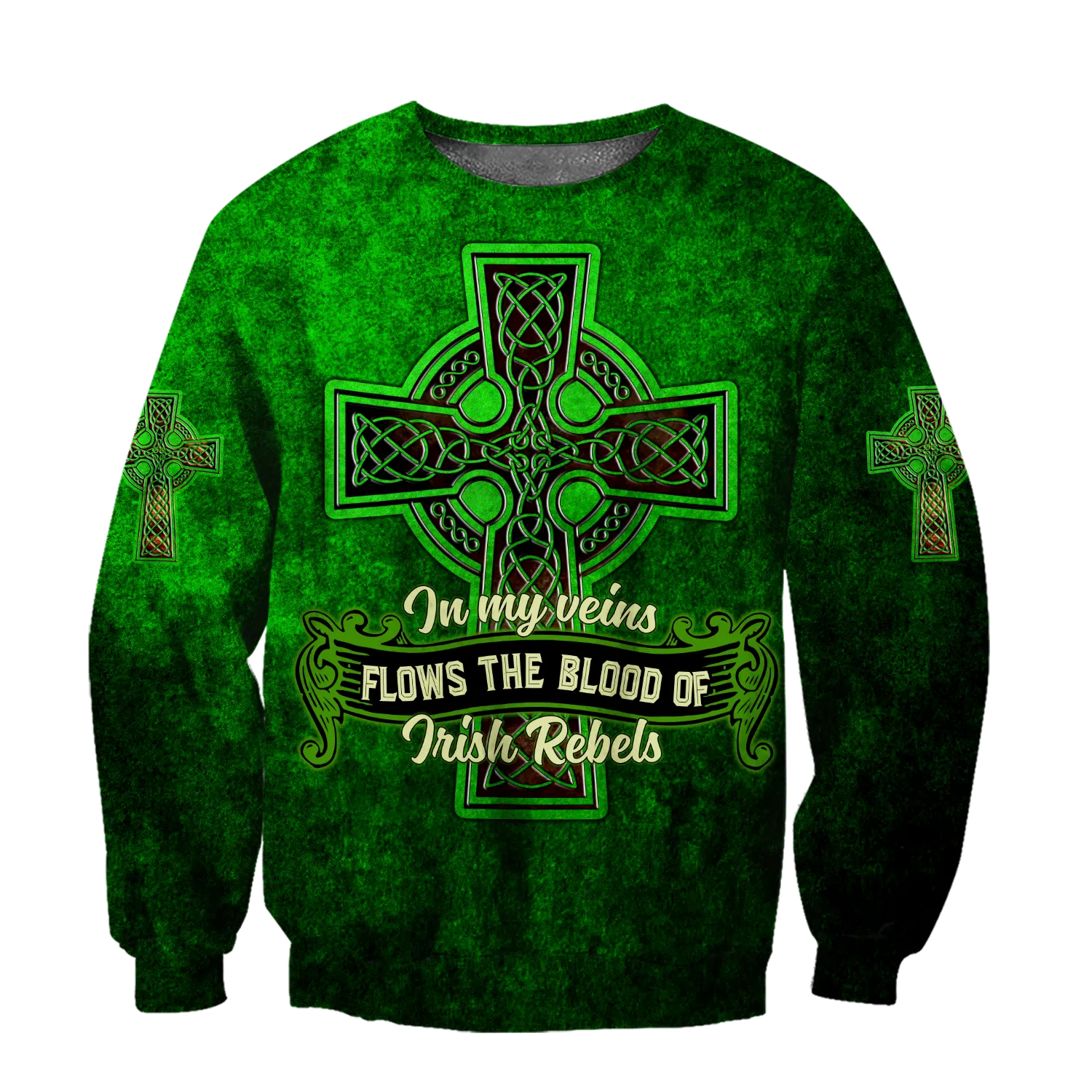 3D All Over Print Saint Patrick's Day Shirt, In My Veins Flows The Blood Of Irish Rebels, St. Patrick's Day Shirt