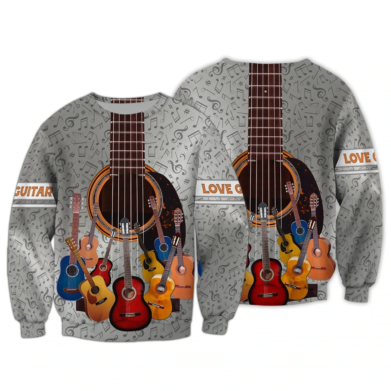 3D Full Print T Shirt For Guitarist, Gift For Guitar Lover, Guitar Sublimation Shirt Hoodie, Love Guitars 3D Bomber