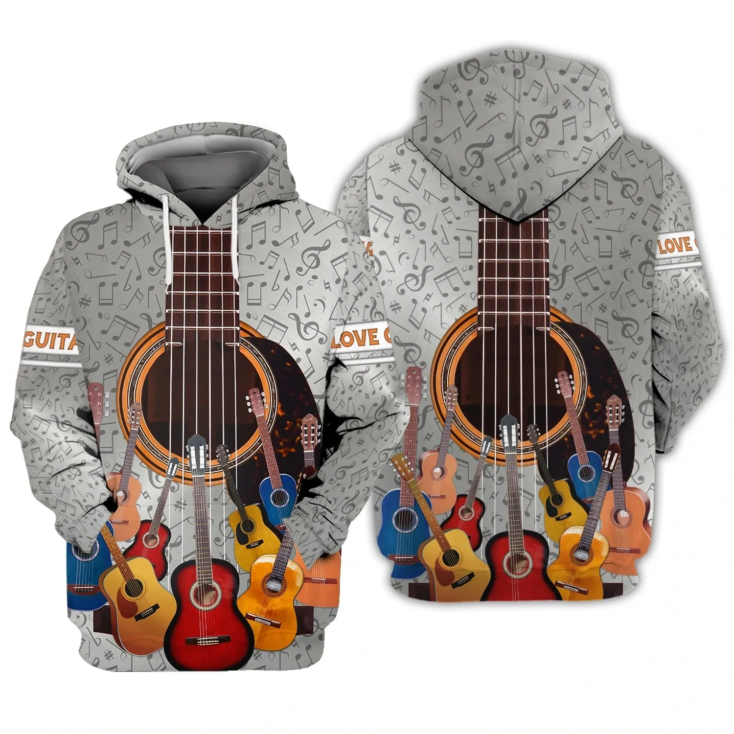 3D Full Print T Shirt For Guitarist, Gift For Guitar Lover, Guitar Sublimation Shirt Hoodie, Love Guitars 3D Bomber