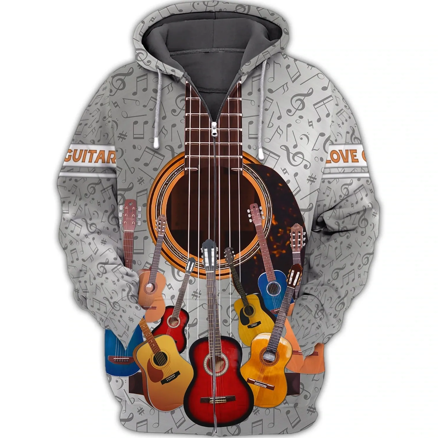 3D Full Print T Shirt For Guitarist, Gift For Guitar Lover, Guitar Sublimation Shirt Hoodie, Love Guitars 3D Bomber