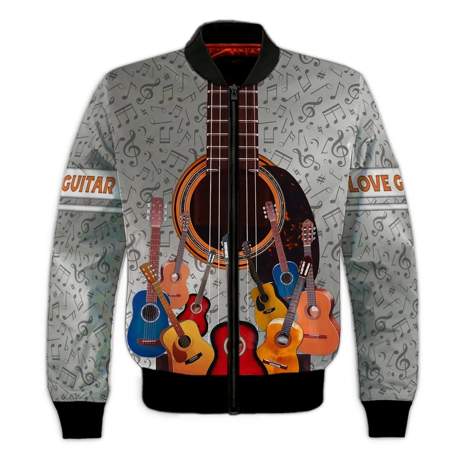 3D Full Print T Shirt For Guitarist, Gift For Guitar Lover, Guitar Sublimation Shirt Hoodie, Love Guitars 3D Bomber