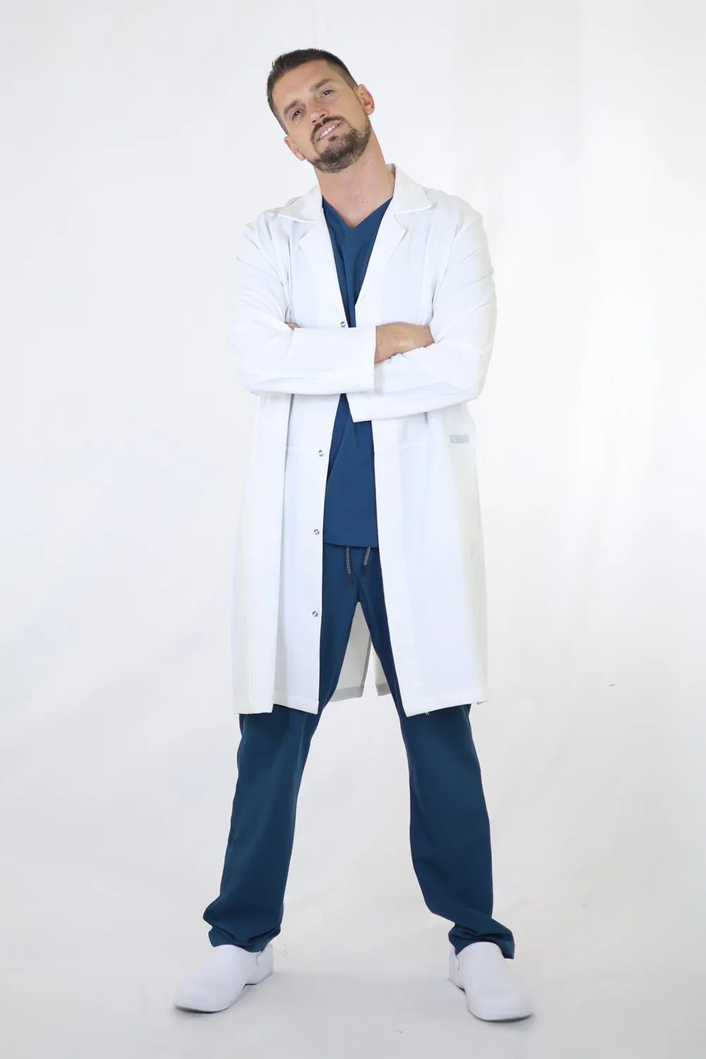 Adel Male Snap Button Labcoat