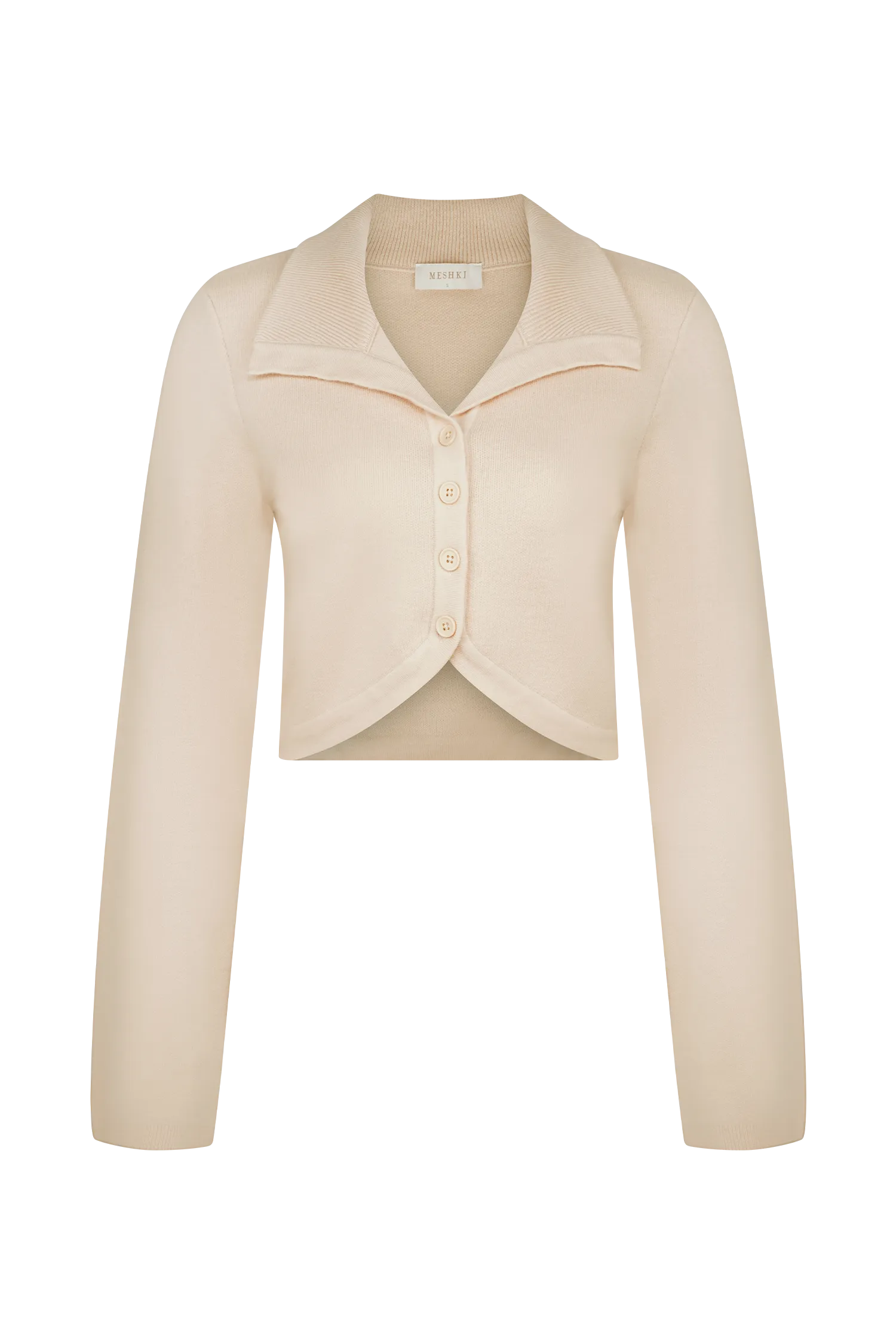 Annabelle Knit Curved Hem Cardigan - Cream