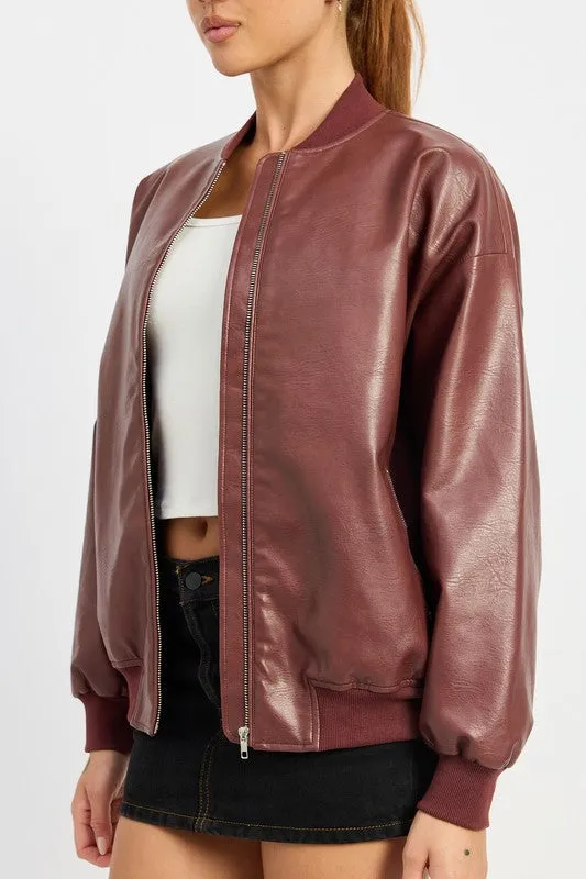 Aspen Leather Bomber Jacket