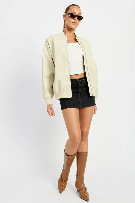 Aspen Leather Bomber Jacket