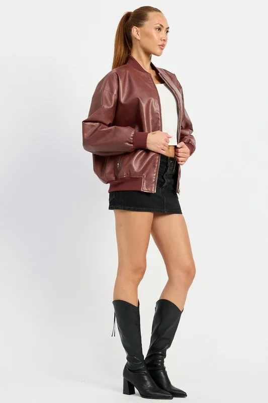 Aspen Leather Bomber Jacket