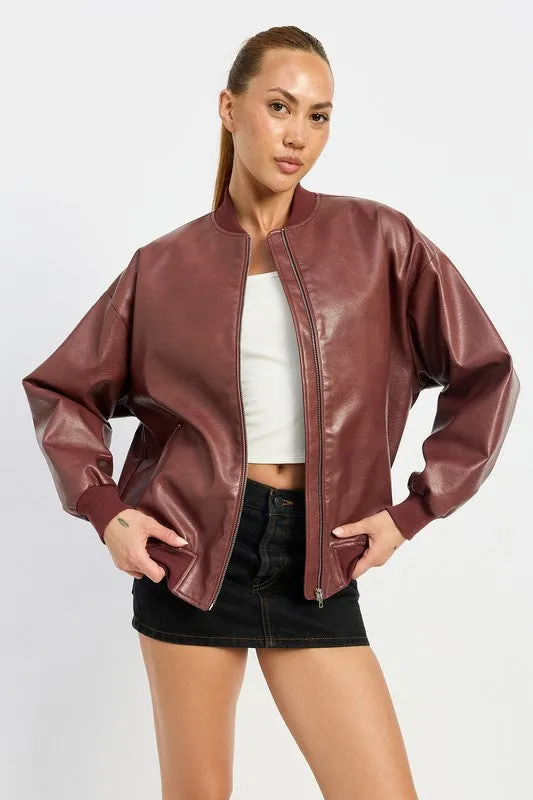 Aspen Leather Bomber Jacket