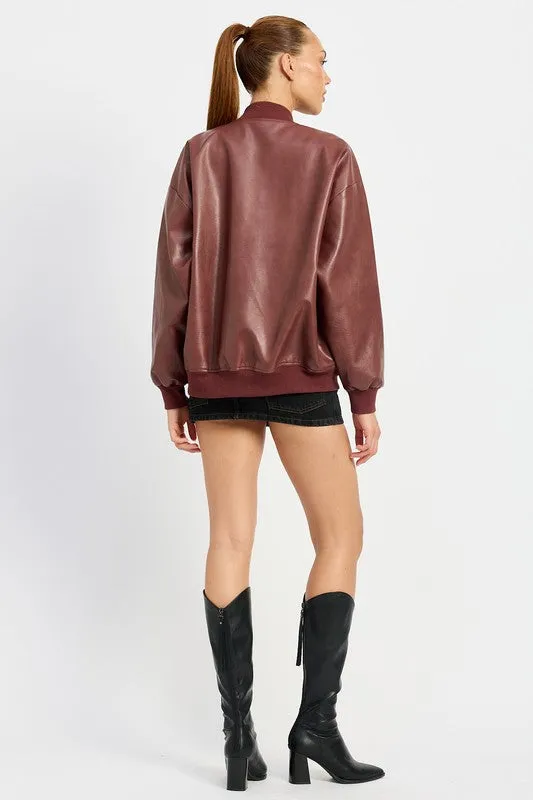 Aspen Leather Bomber Jacket