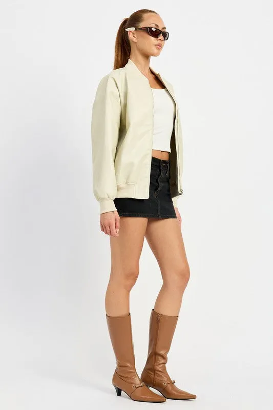 Aspen Leather Bomber Jacket