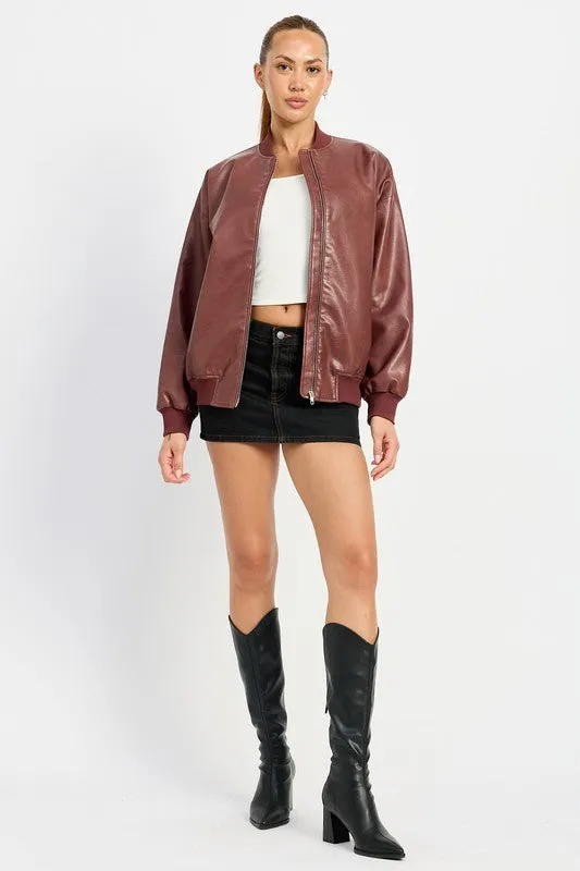 Aspen Leather Bomber Jacket