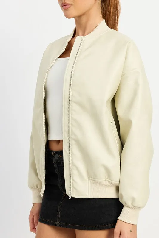 Aspen Leather Bomber Jacket