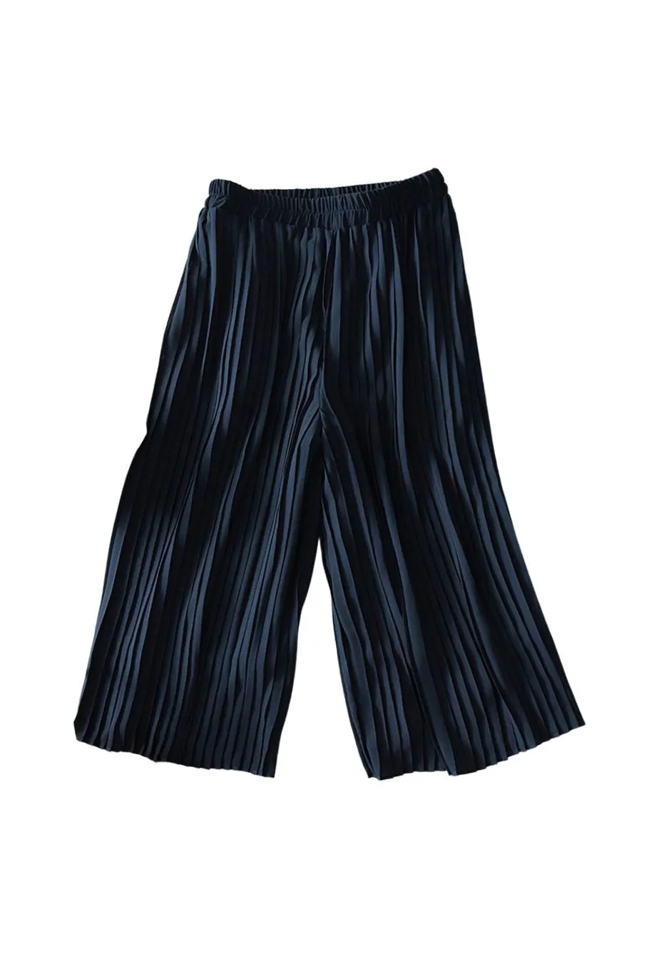 Casual Pleated Gaucho Pants with Lining