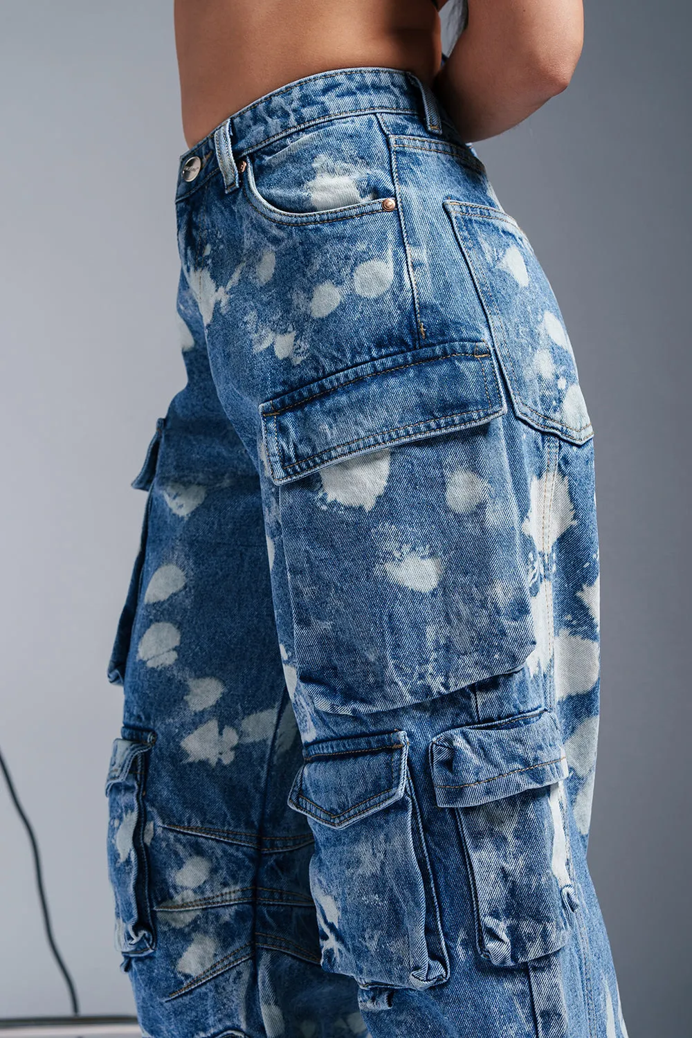 Cloud Mist Baggy Barrel Cargo Jeans