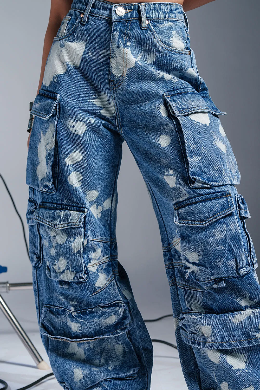 Cloud Mist Baggy Barrel Cargo Jeans