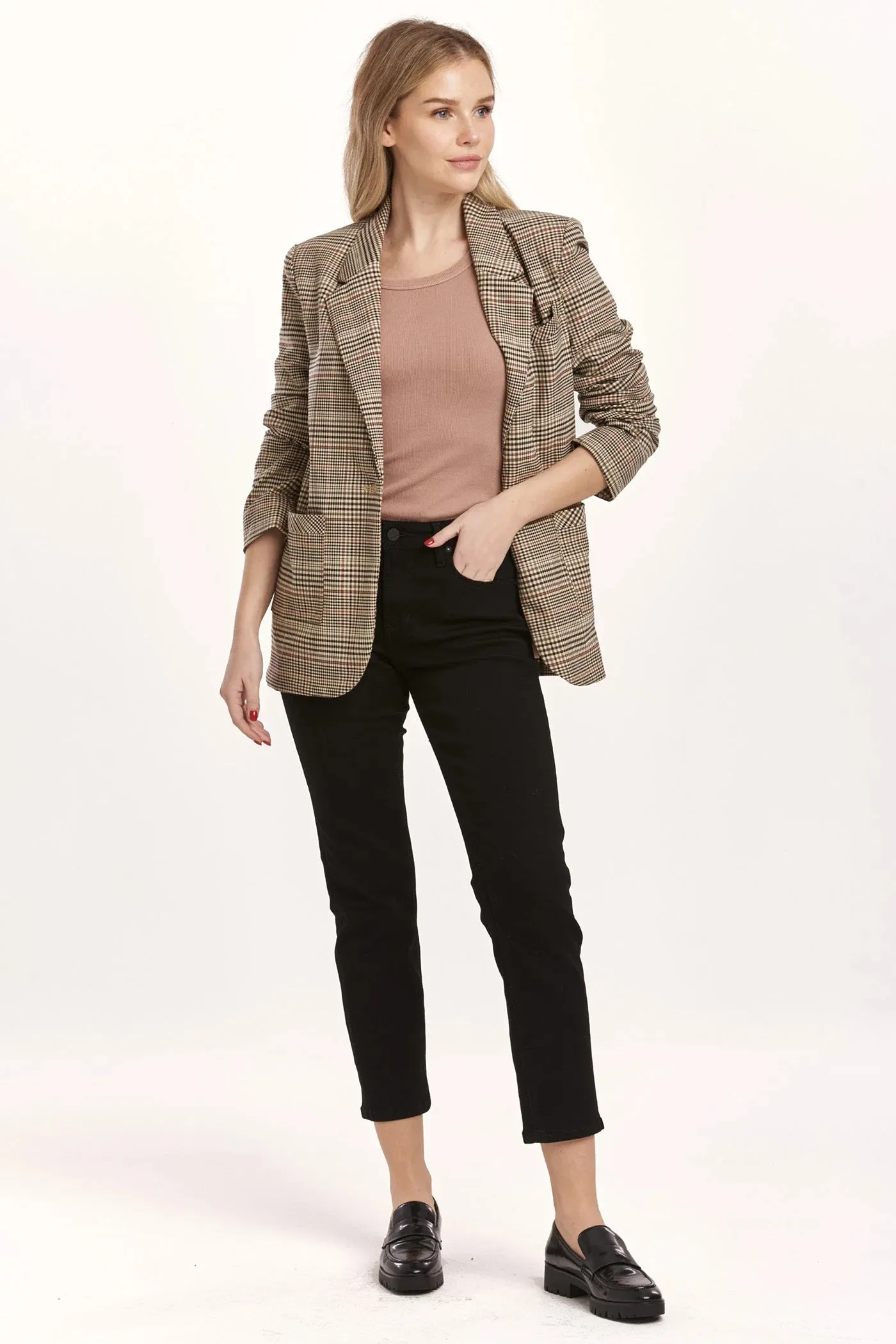 Clyde Notched Lapel Blazer - Umber