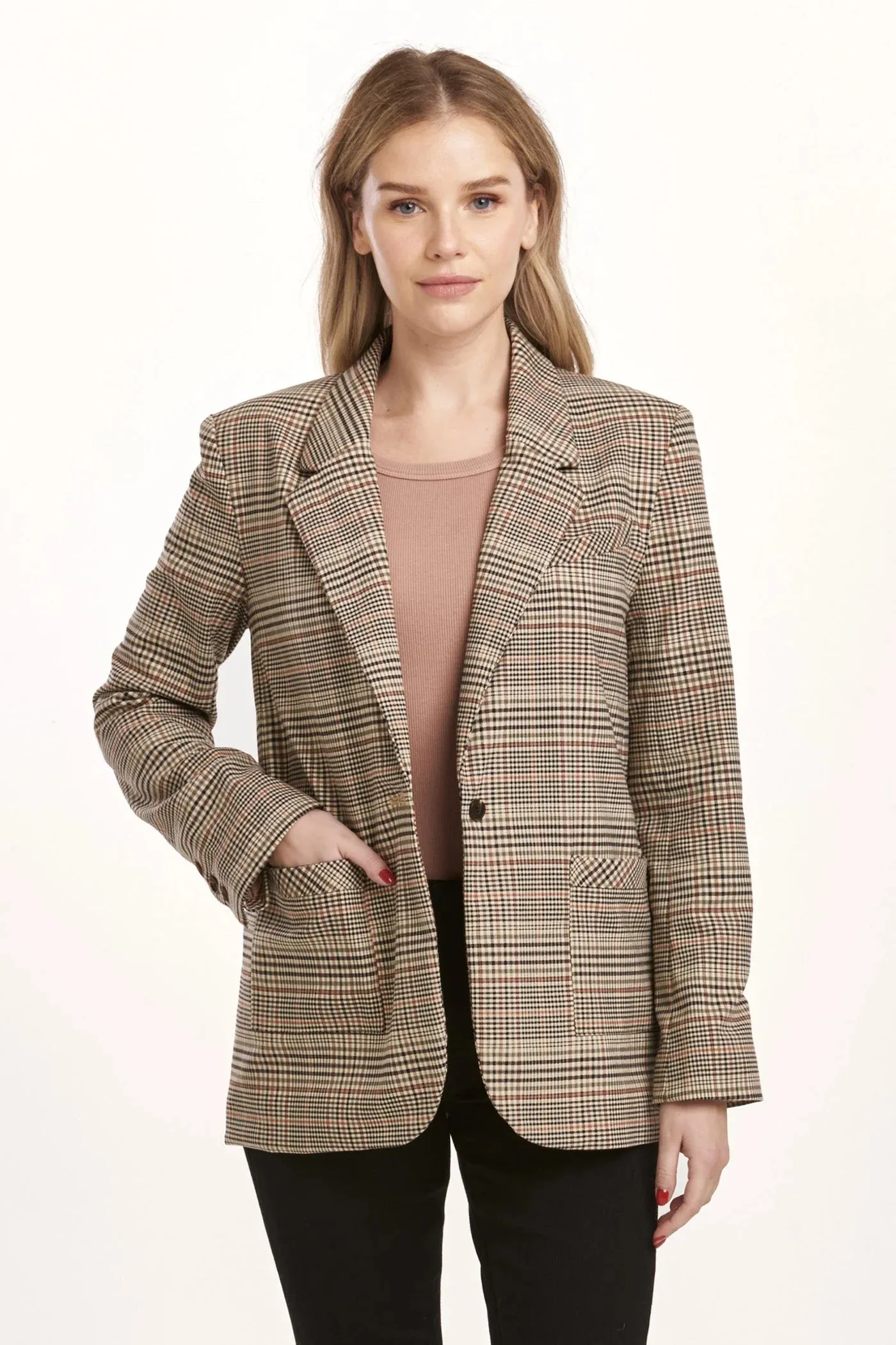 Clyde Notched Lapel Blazer - Umber