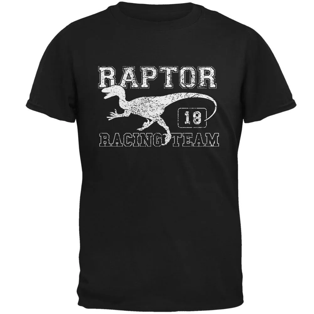 Dinosaur Velociraptor Raptor Racing Mens Soft T Shirt