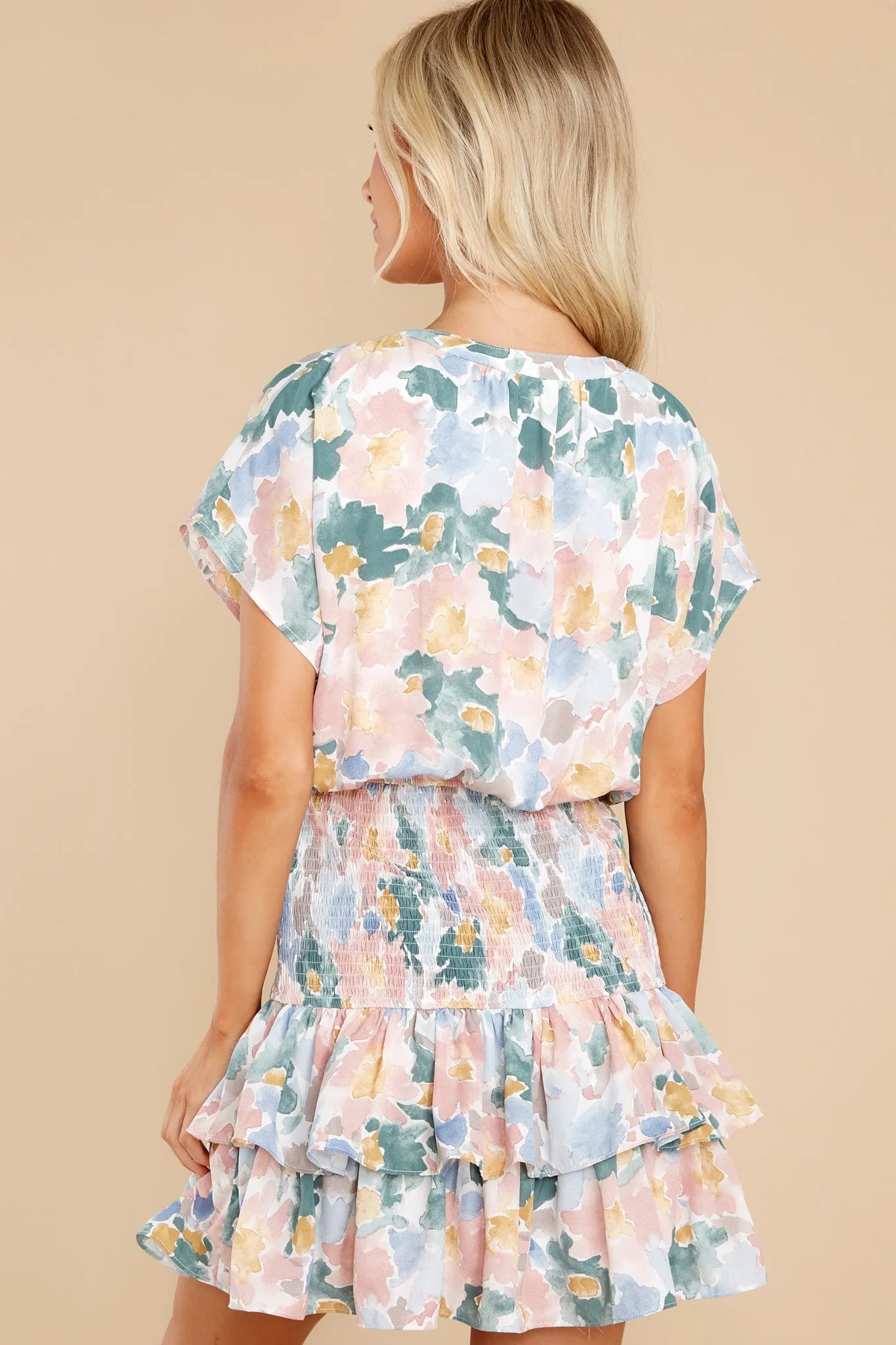 Enchanted Places Blush Multi Floral Print Dress