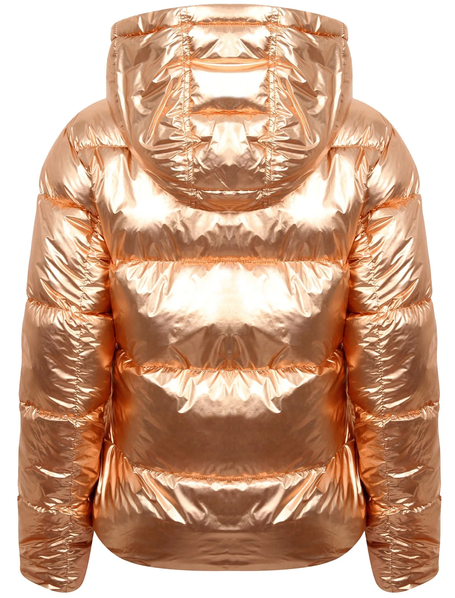 Ginger Quilted Hooded Jacket in Rose Gold Metallic - Tokyo Laundry