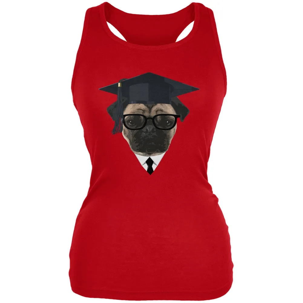 Graduation - Graduate Pug Funny Red Juniors Soft Tank Top