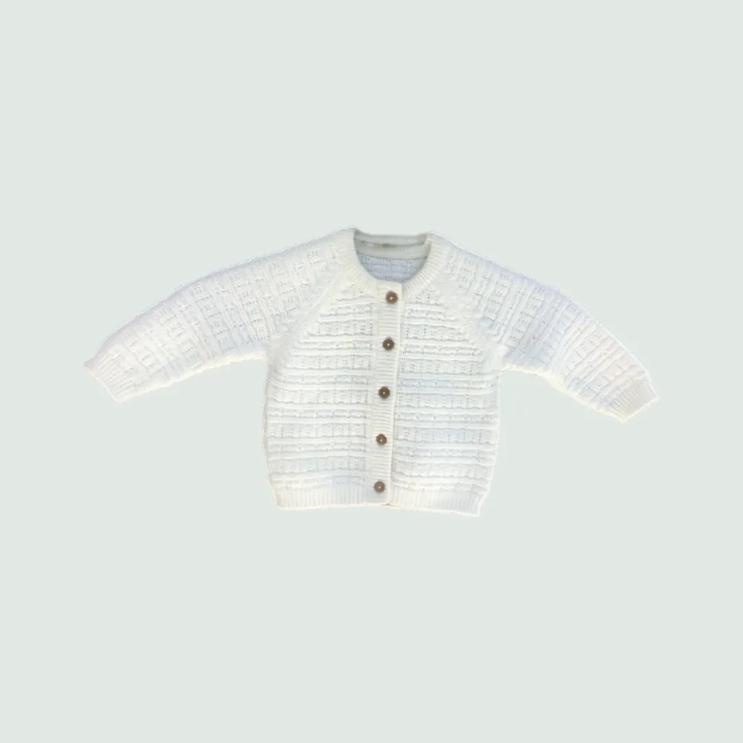 Ivory Baby Cardigan | 100% Organic Cotton