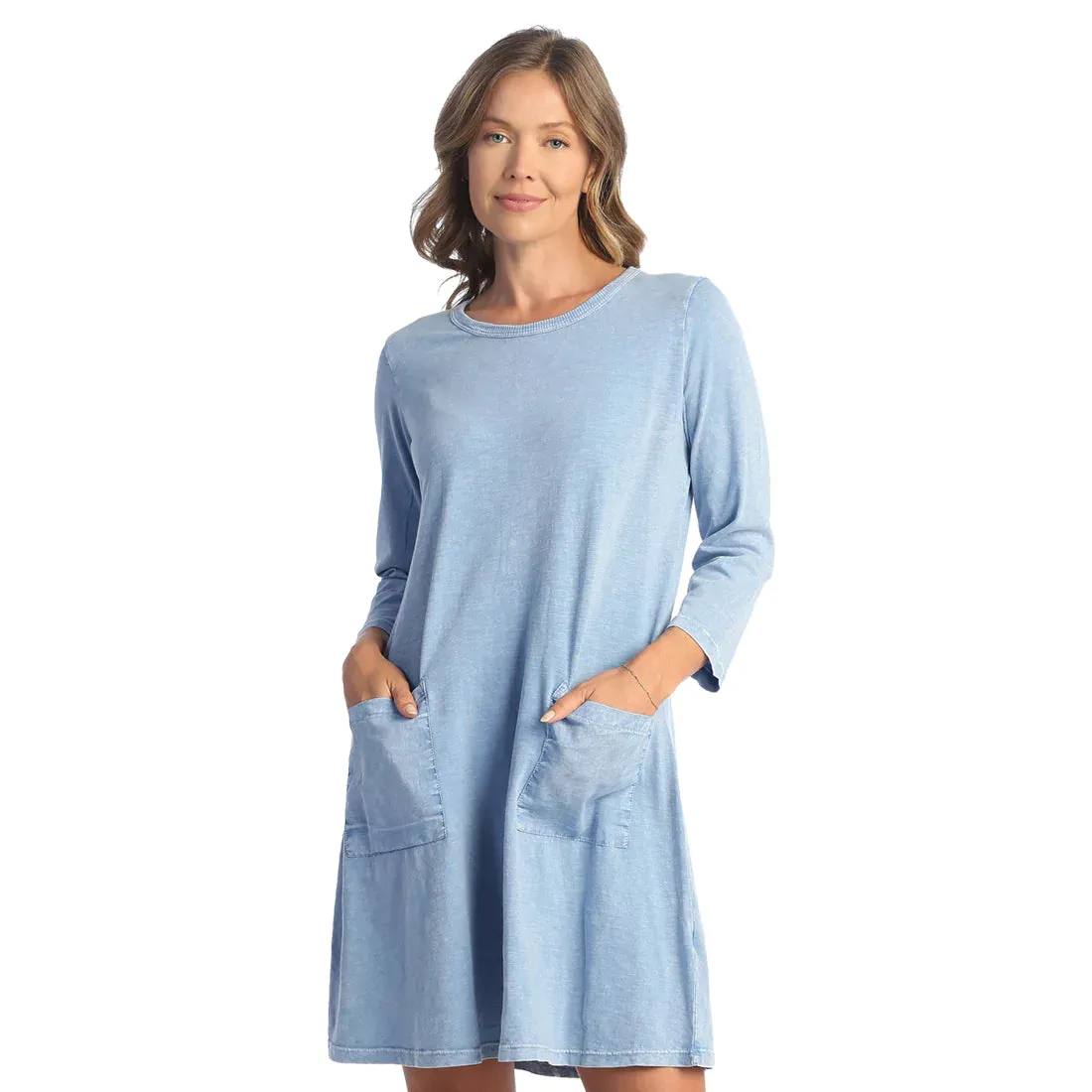 Jess & Jane Mineral Washed Dress With Pockets - M102