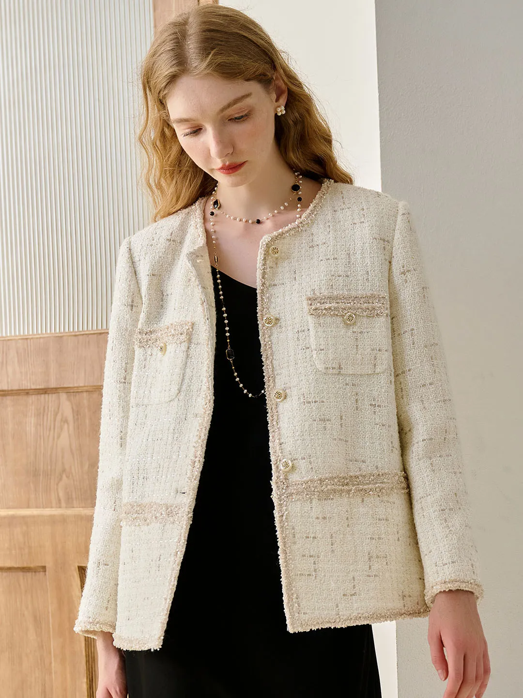 Julissa Vintage Braided Tweed Jacket