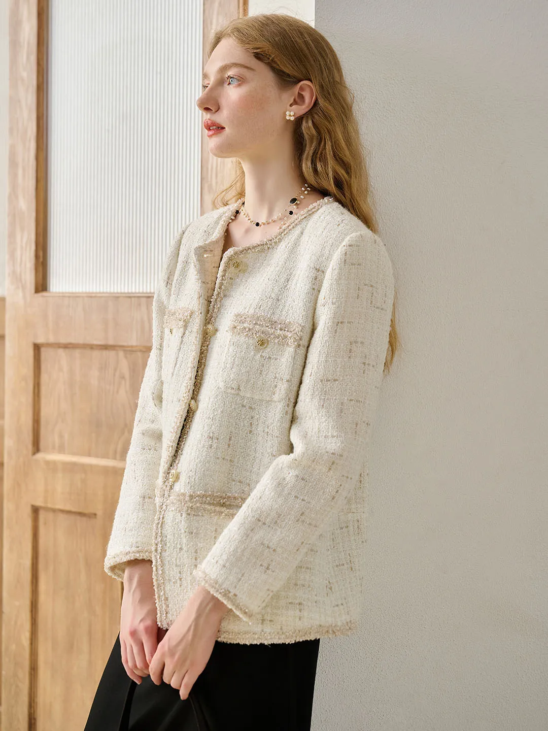 Julissa Vintage Braided Tweed Jacket