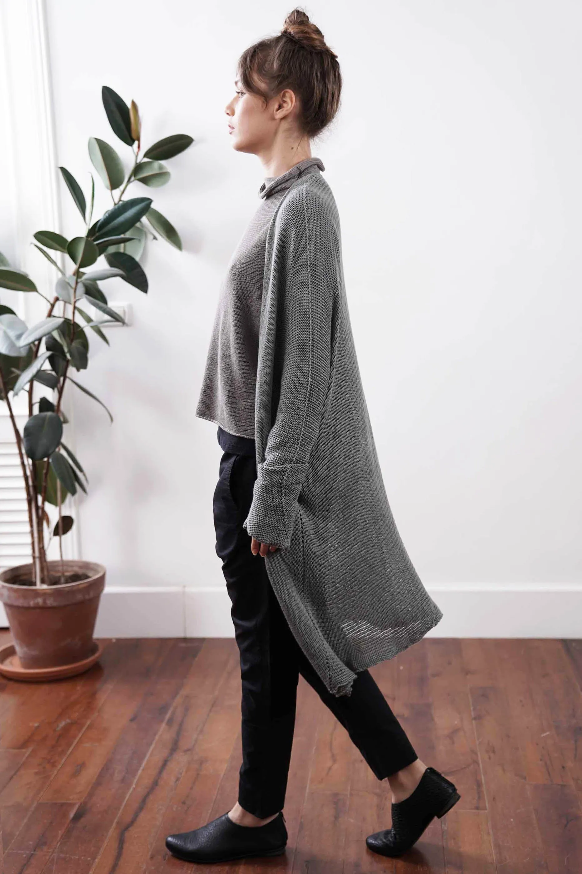 Long Beka Soy Cardigan - Fog Gray