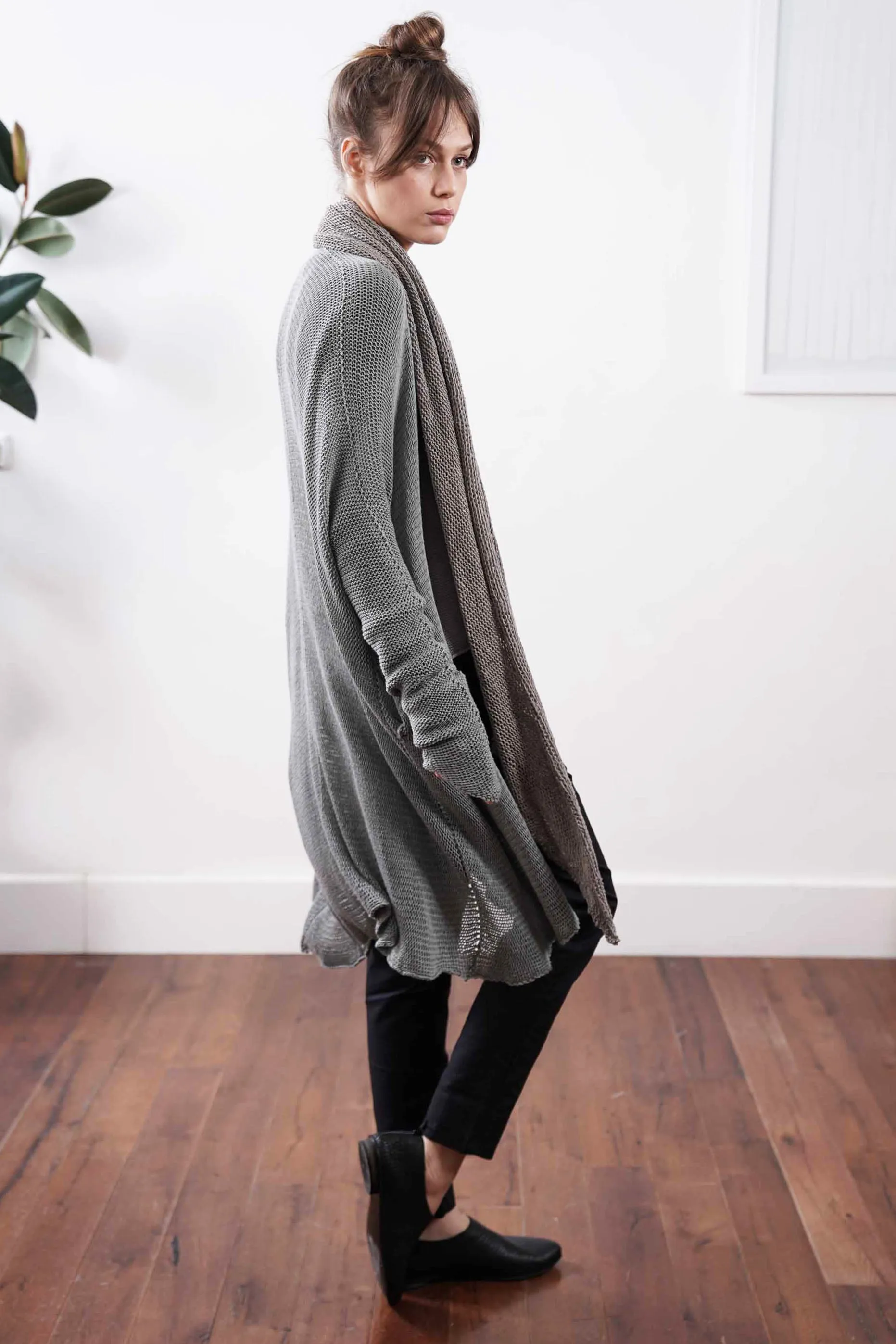 Long Beka Soy Cardigan - Fog Gray