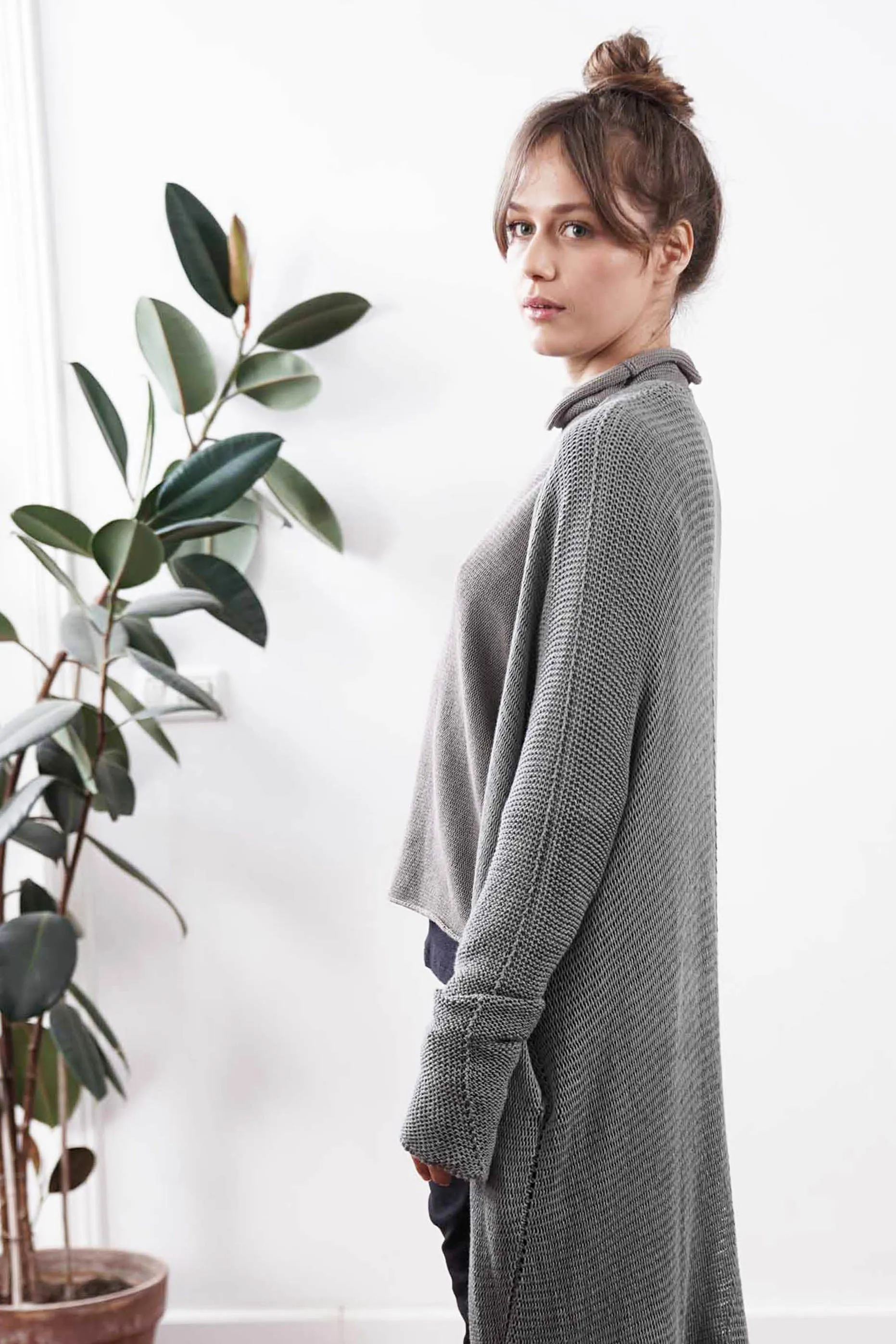 Long Beka Soy Cardigan - Fog Gray