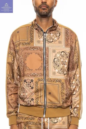 Men's Bold Paisley Print Track Jacket