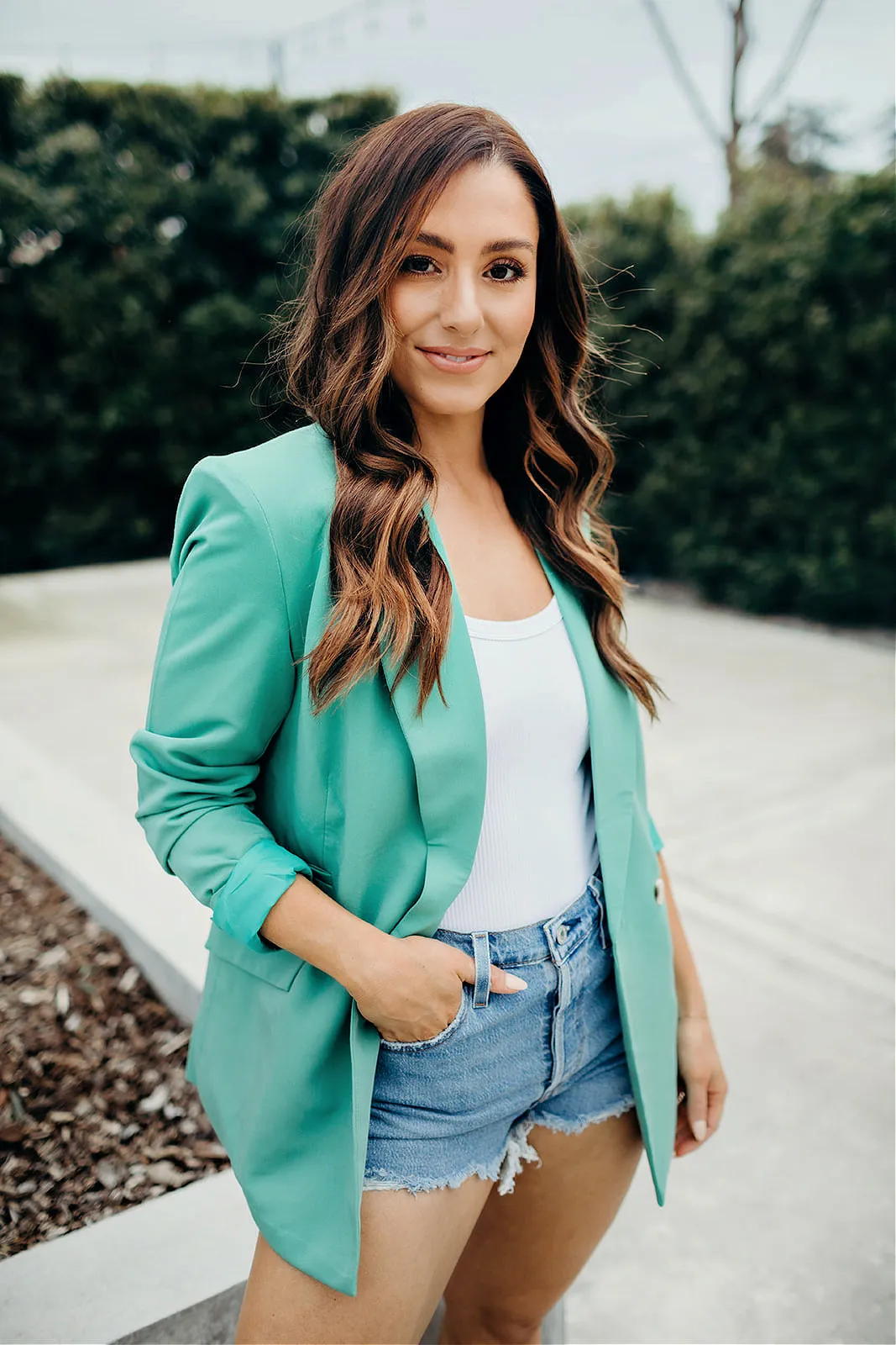 NEW!! Top Notch Boyfriend Blazer in Sea Green