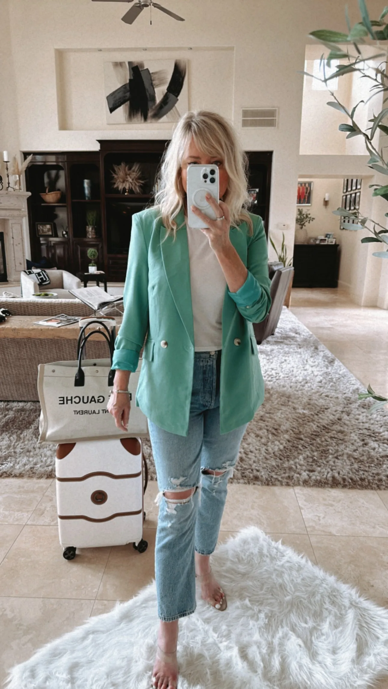 NEW!! Top Notch Boyfriend Blazer in Sea Green