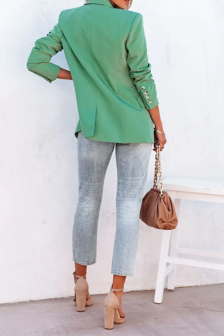 NEW!! Top Notch Boyfriend Blazer in Sea Green