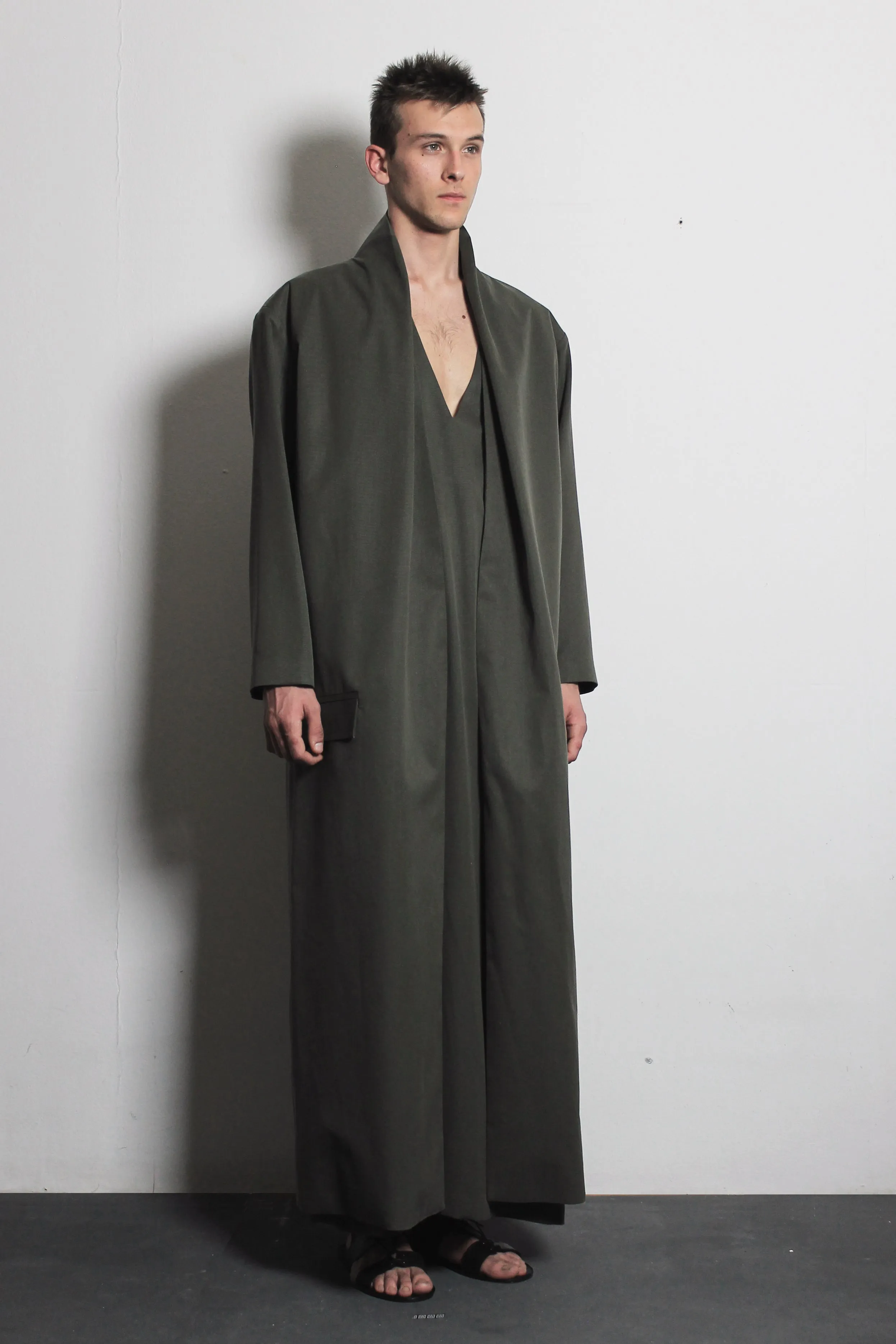 Olive Cotton Overcoat