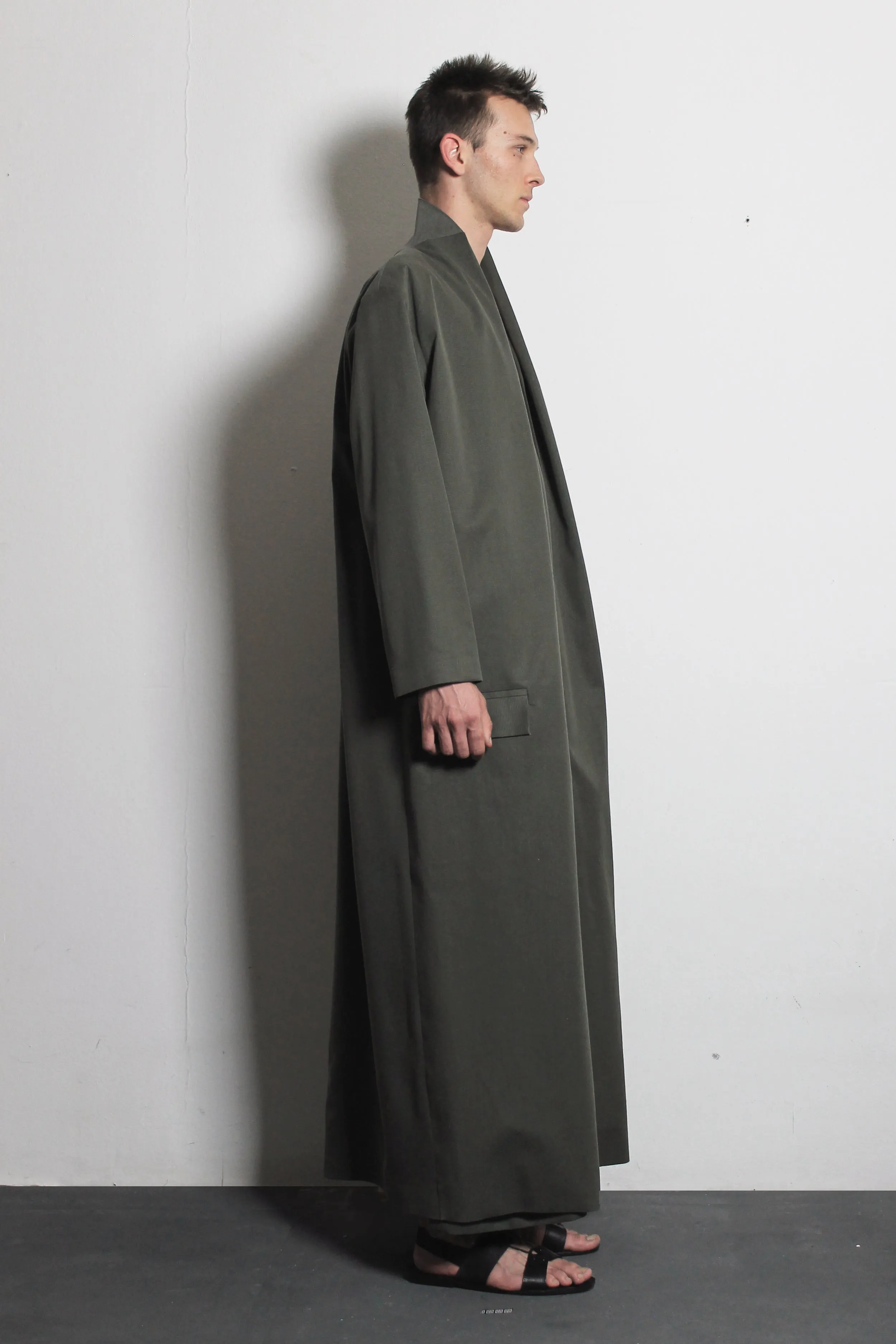 Olive Cotton Overcoat