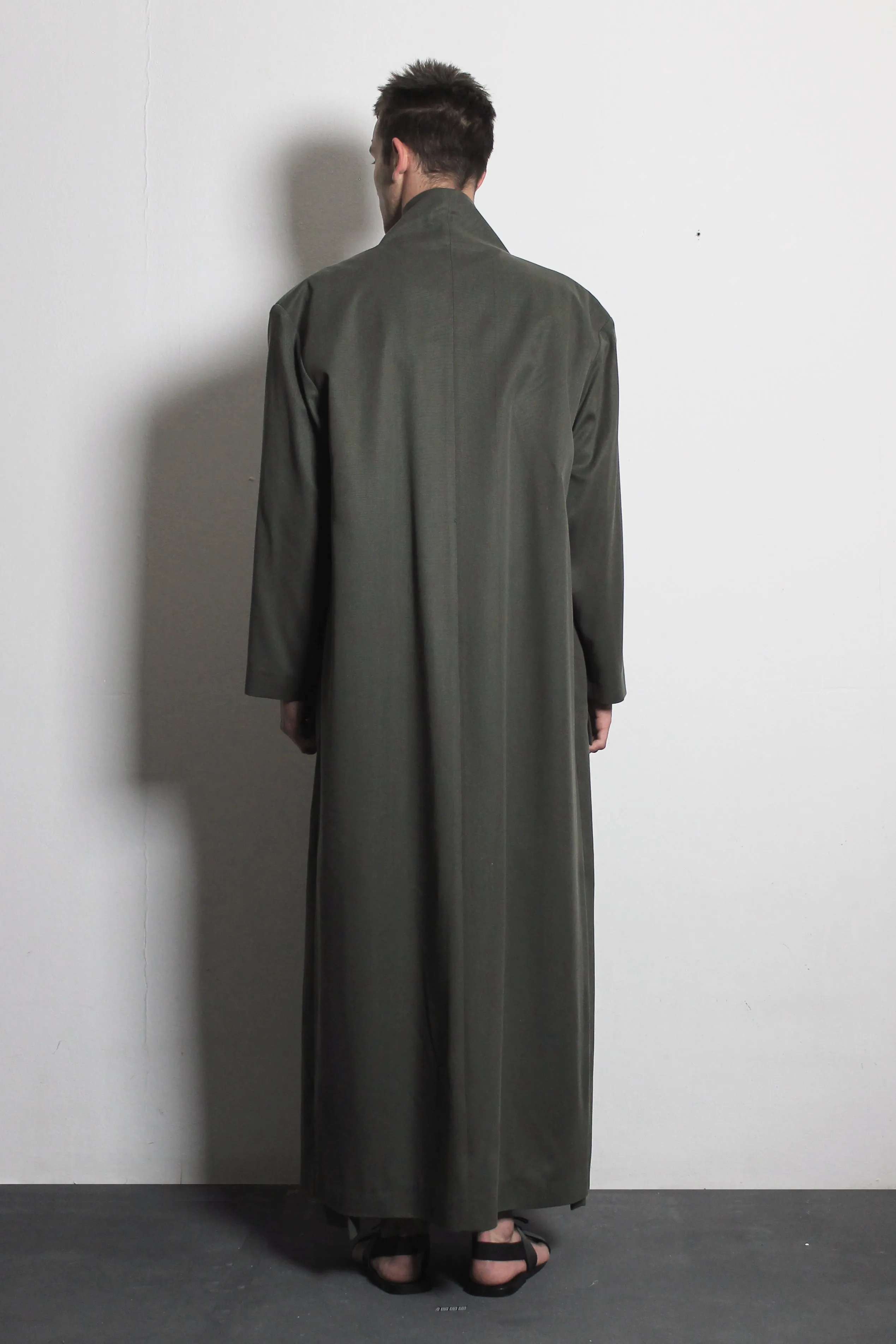 Olive Cotton Overcoat