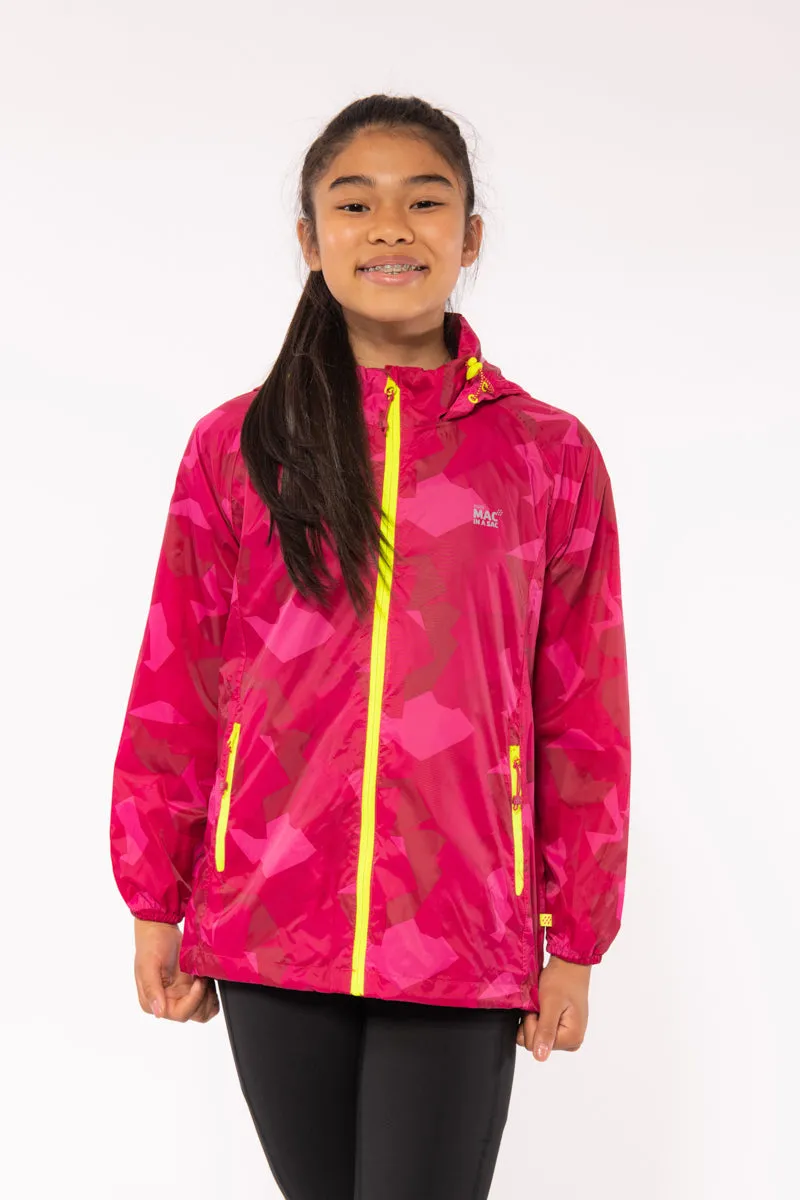 Origin Mini Packable Waterproof Kids Jacket - Pink Camo