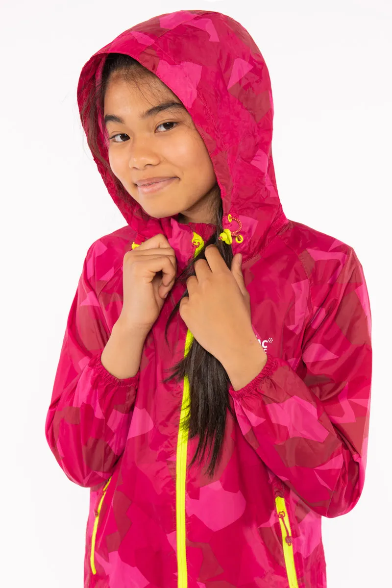 Origin Mini Packable Waterproof Kids Jacket - Pink Camo