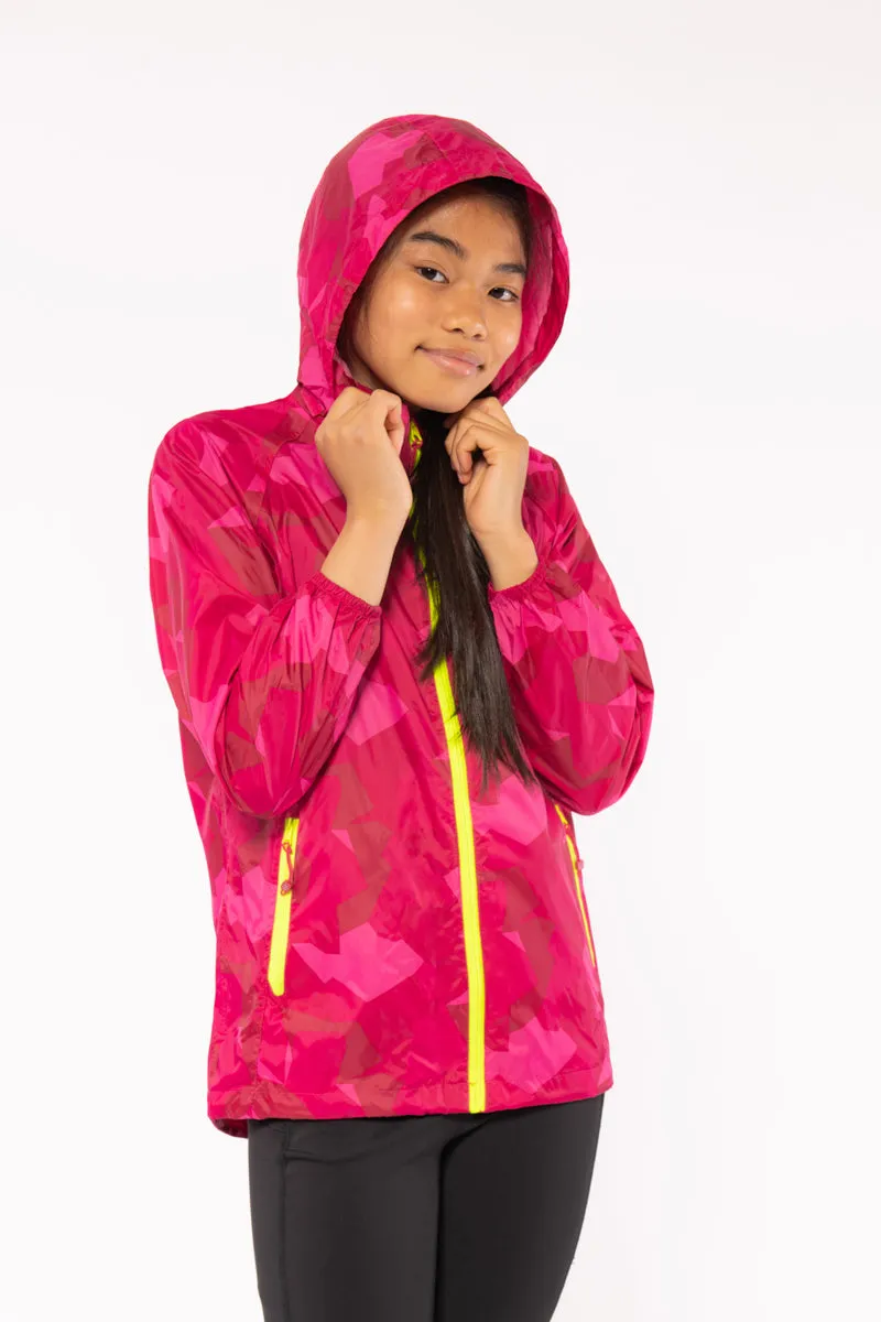 Origin Mini Packable Waterproof Kids Jacket - Pink Camo