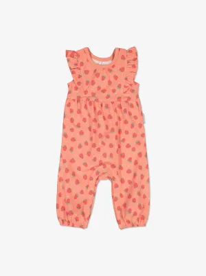 Strawberry Print Baby Playsuit