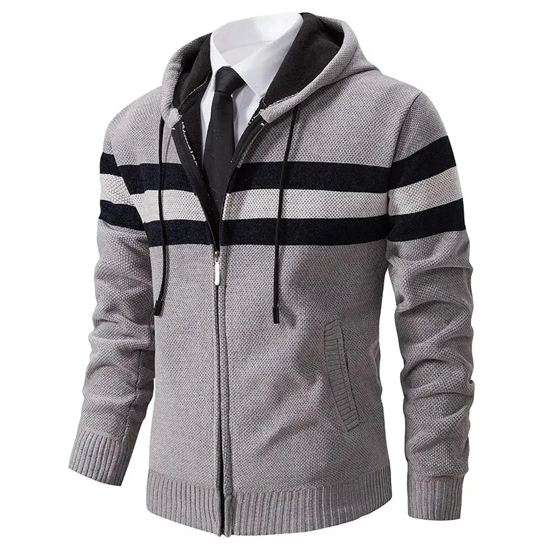 Thick Fleece Warm Slim Casual Hooded Casual Cardigans Sweaters Winter Knitwear Cardigans Hoodies Coats