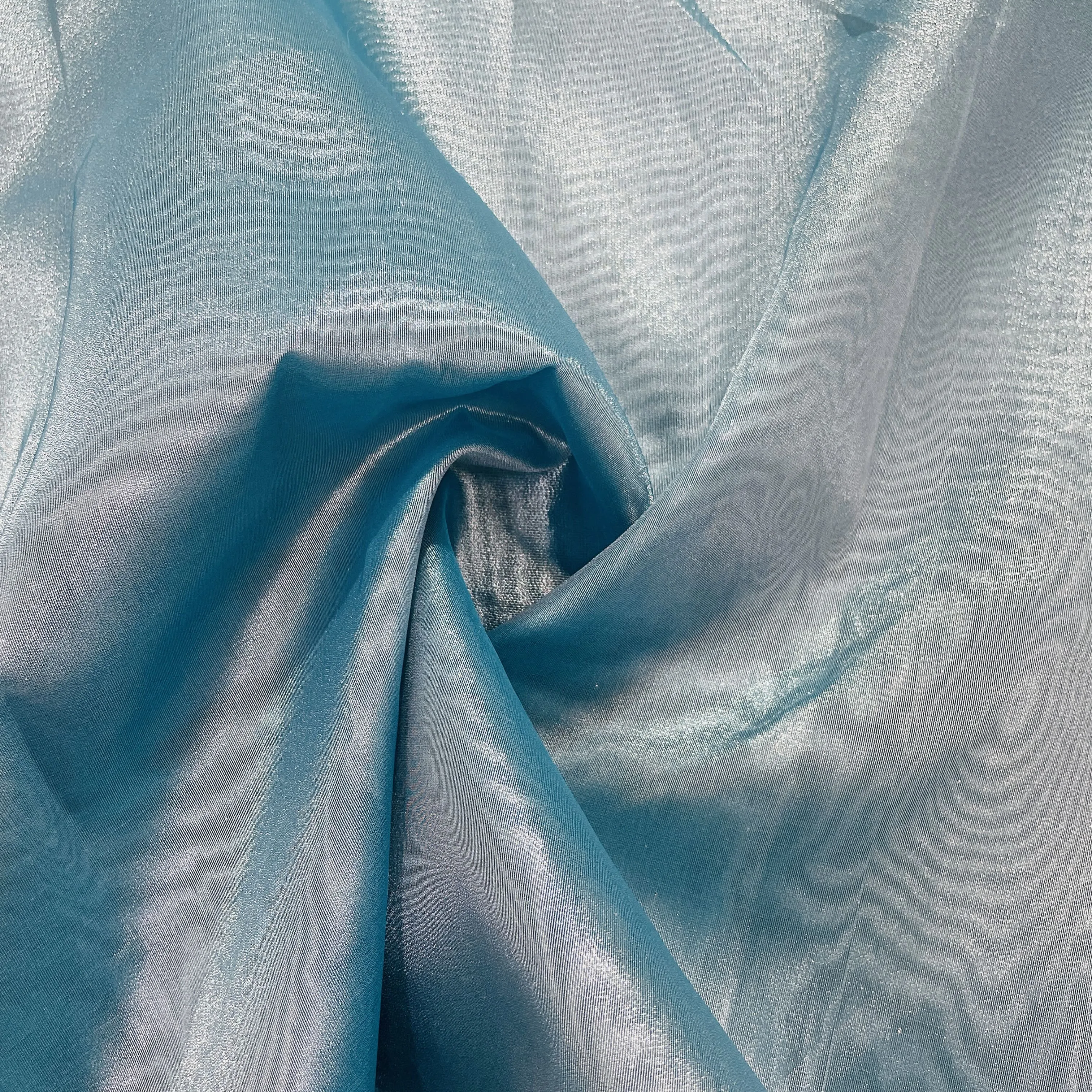 Turquoise Green Solid Tissue Fabric