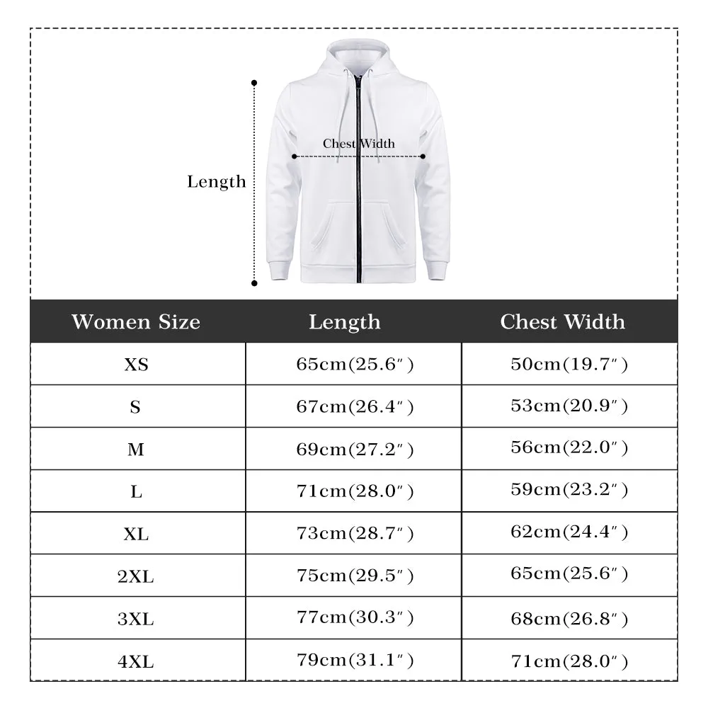 Womens Black and White Christmas Ornament Classic Zip Up Hoodie