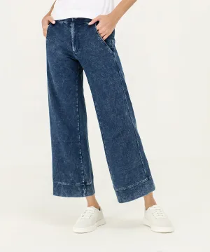 Women's Denim Cropped Flare Pants