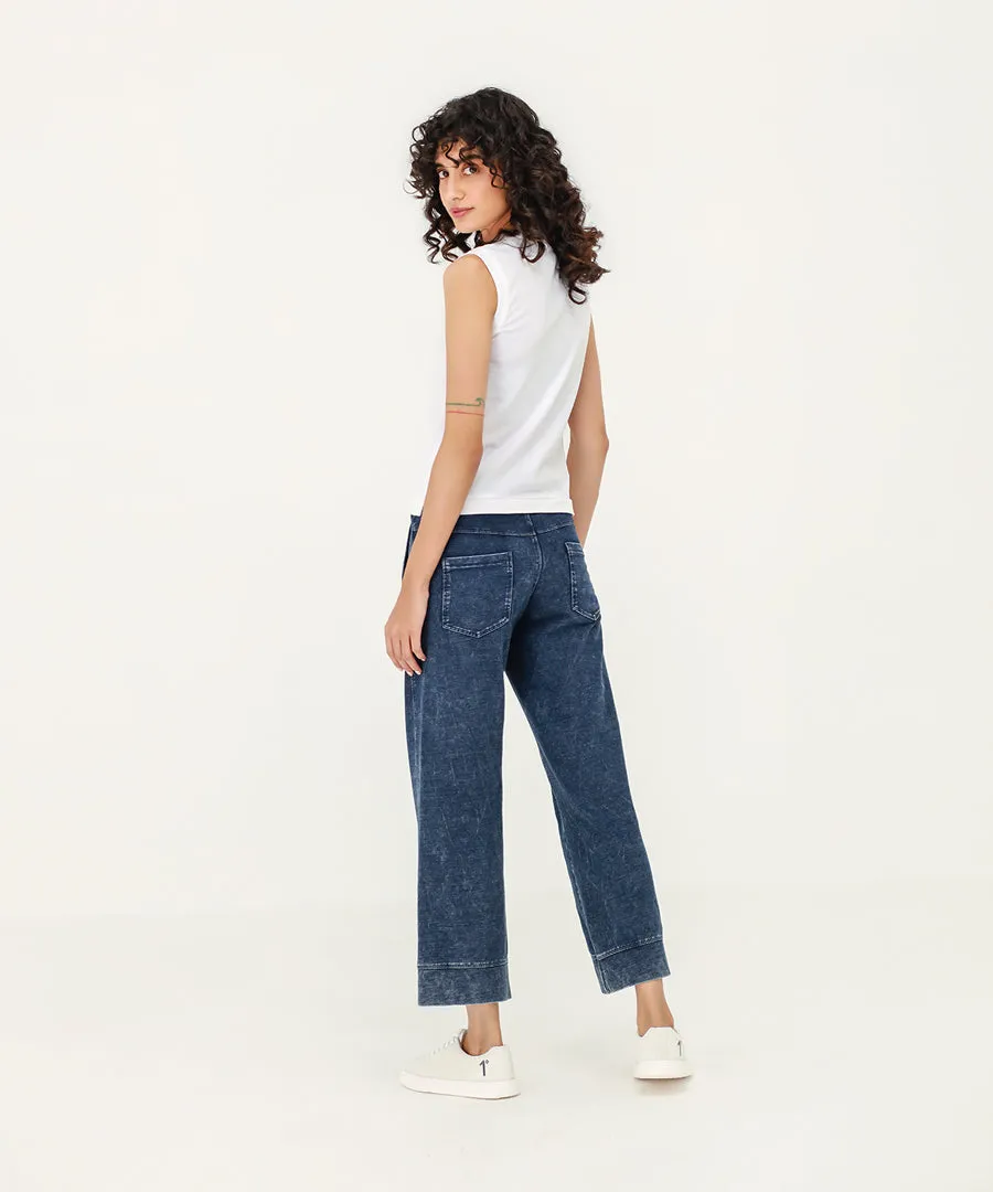 Women's Denim Cropped Flare Pants