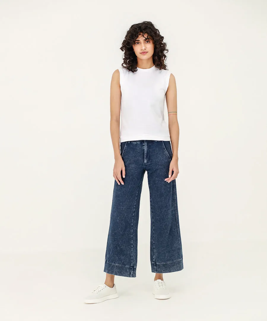 Women's Denim Cropped Flare Pants